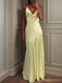 Sexy Yellow Mermaid Spaghetti Straps V-neck Long Party Prom Dresses Ideas,Evening Gowns,13848