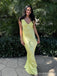 Sexy Yellow Mermaid V-neck Long Party Prom Dresses Ideas,Evening Gowns,13864