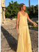 Sexy Yellow V-neck Maxi Long Party Prom Dresses To Impress,Evening Gowns,13917
