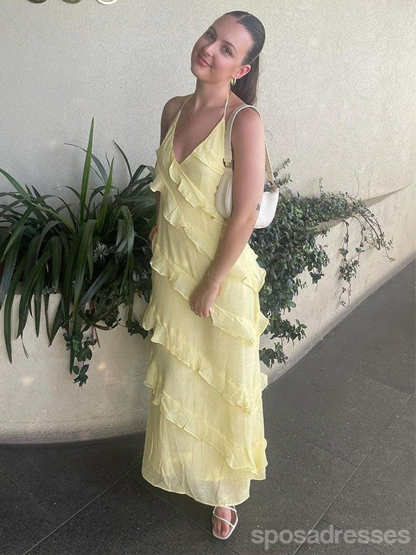 Sexy Yellow Halter Maxi Long Party Prom Dresses To Impress,Evening Gow SposaDresses Sexy Yellow Halter Maxi Long Party Prom Dresses To Impress,Evening Gow SposaDresses