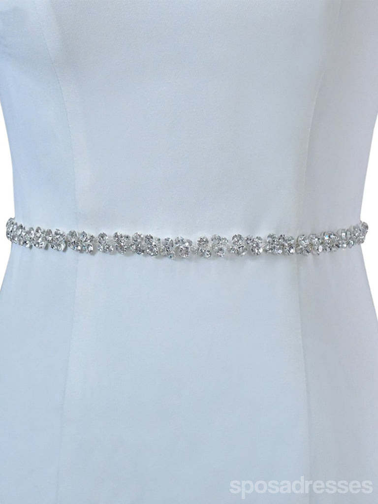 Sparkly Luxury Beaded Thin Brides Sash For Wedding,S308