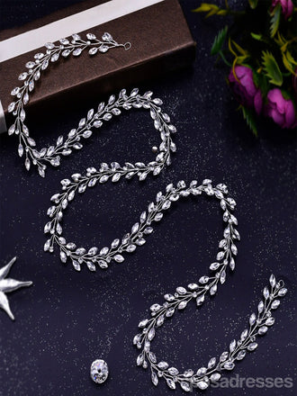 Sparkly Handmade Rhinestone Long Chain Judgment Headwear Extended Hair Band, HP394