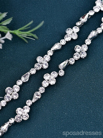 Simple Sparkly Beaded Thin Brides Sash For Wedding,S305