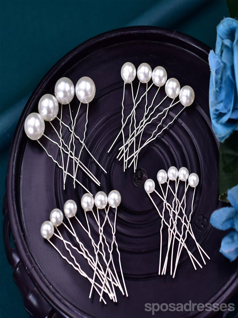 Handmade Pearl U-shaped Clip Dirty Braid Hair Accessories Flash Diamond Hair Fork for Women, HP536
