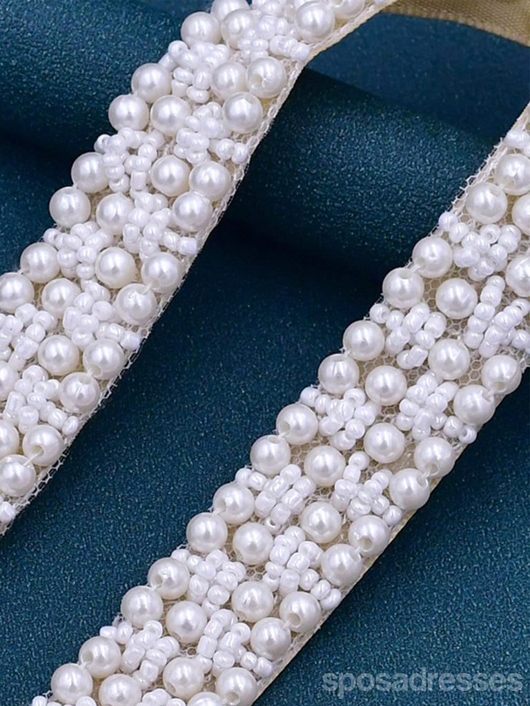 Simple Elegant Pearl Handmade Brides Sash For Wedding,S204
