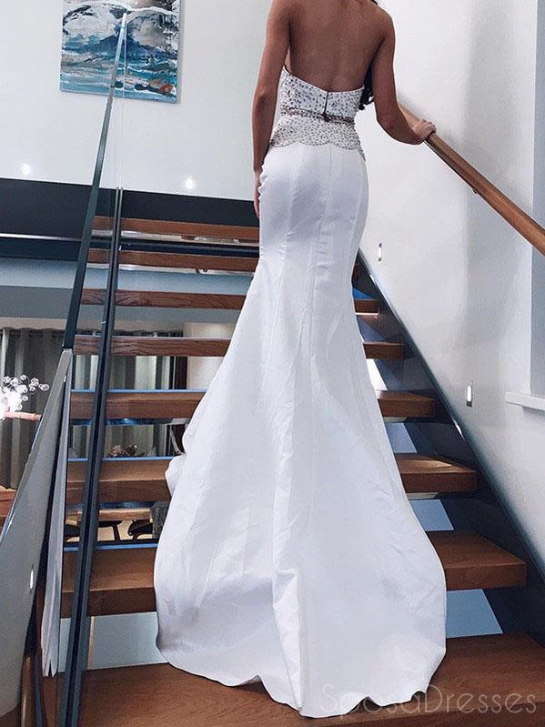 Two Pieces Halter Sleeveless Long Prom Dresses, Sweet 16 Prom Dresses, 12432