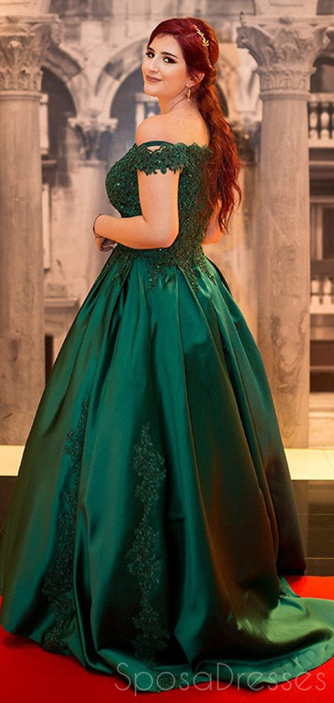 Elegant A-line Off Shoulder Applique Prom Dresses, Sweet 16 Prom Dresses, 12394