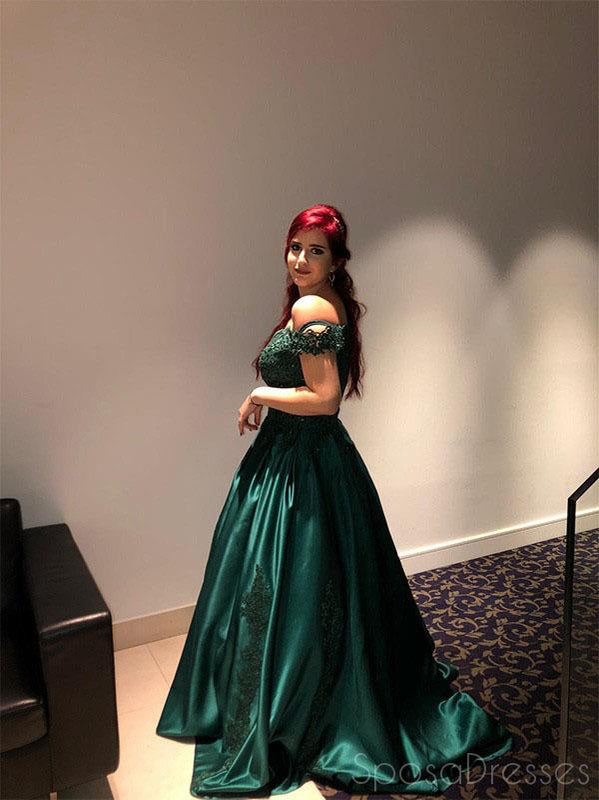 Elegant A-line Off Shoulder Applique Prom Dresses, Sweet 16 Prom Dresses, 12394