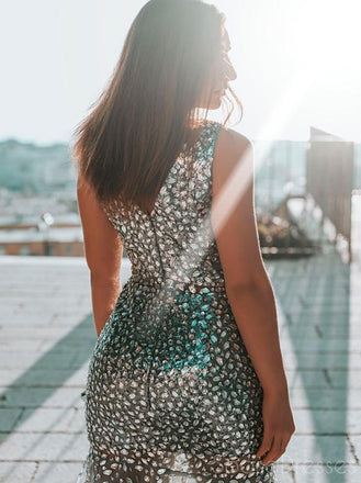 Mermaid Round Neck Sleeveless Long Prom Dresses, Sweet 16 Prom Dresses, 12395