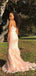 Mermaid Spaghetti Straps Pink Long Prom Dresses, Sweet 16 Prom Dresses, 12401