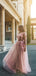 Tulle A-line Long Sleeves Applique Prom Dresses, Sweet 16 Prom Dresses, 12411