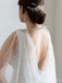 Elegant White Tulle Mesh Long Cape For Woman, VG56