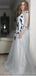 A-line Tulle Applique Long Sleeves Prom Dresses, Sweet 16 Prom Dresses, 12460