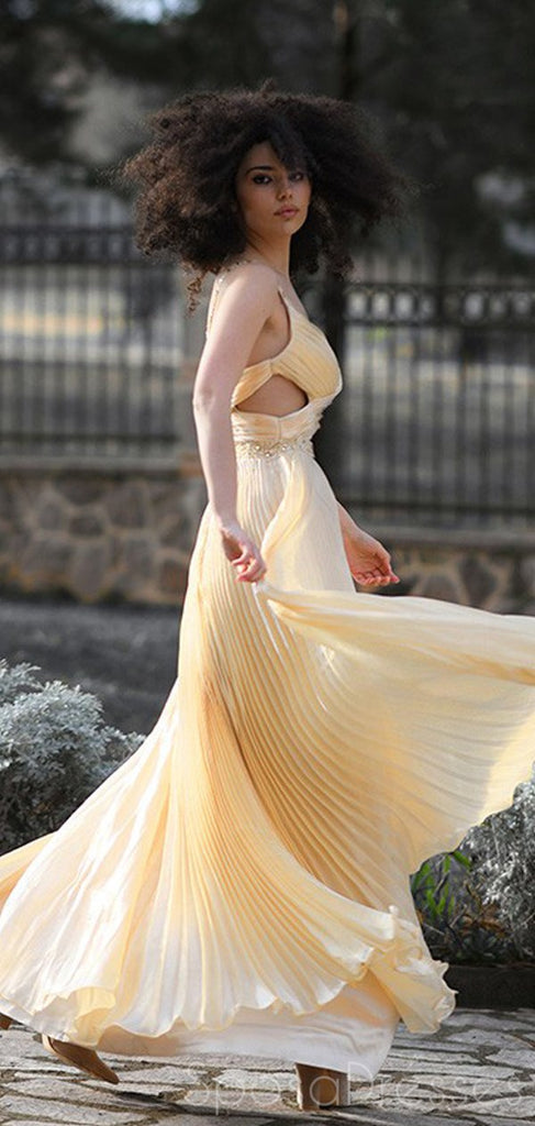 A-line Spaghetti Straps Side Slit Cheap Prom Dresses, Sweet 16 Prom Dresses, 12421