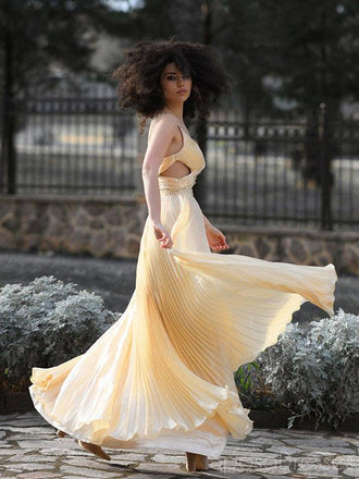 A-line Spaghetti Straps Side Slit Cheap Prom Dresses, Sweet 16 Prom Dresses, 12421