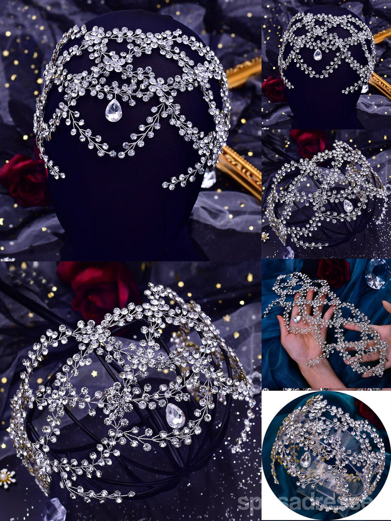 Sparkly Luxury Rhinestone Cross Headwear with Forehead Hair Accessories for Women, HP471