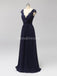 Cap Sleeves Floor Length Lace V Neck Cheap Bridesmaid Dresses Online, WG591