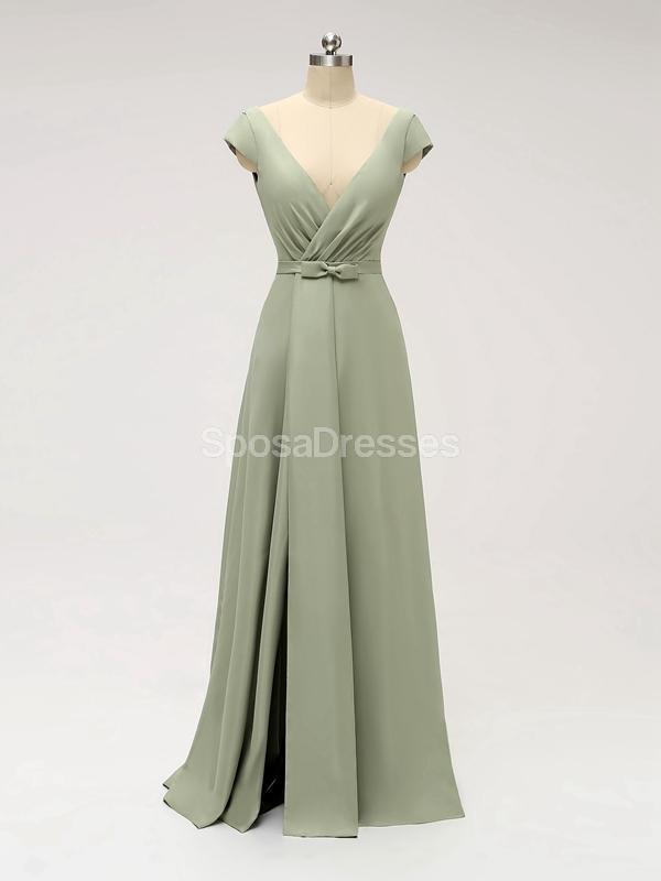 Short Sleeves Floor Length Chiffon Sofa Green Bridesmaid Dresses Onlin SposaDresses Short Sleeves Floor Length Chiffon Sofa Green Bridesmaid Dresses Onlin SposaDresses