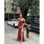 Mismatched Brown Mermaid High Slit Cheap Long Bridesmaid Dresses Online,WG1229
