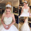 Popular Cheap Luxury Rhinestone Illusion Beaded Tulle Wedding Party Dresses, WD0010