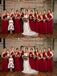 Mismatched Dark Red Long Cheap Bridesmaid Dresses Online, Cheap Dresses, WG686