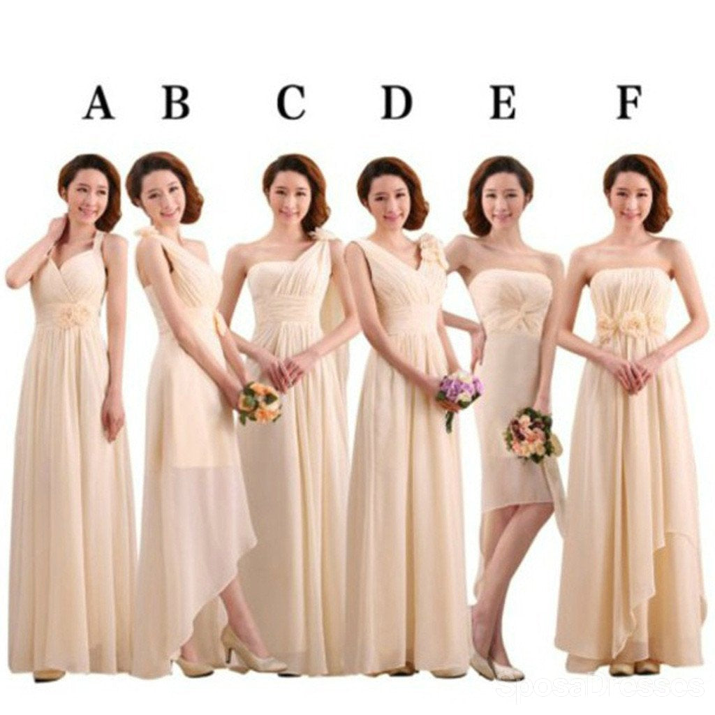 Mismatched Pretty Chiffon Long Different Styles A Line Bridesmaid Dresses, WG118