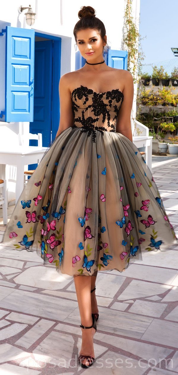cheap but beautiful homecoming dresses Ombreprom Homecoming Dress Light Blue Lace Up Appliques Short
