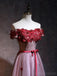 Red Off The Shoulder Long Evening Prom Dresses, Sweet 16 Prom Dresses, 12370