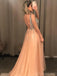 Sexy Side Slit Sequin Long Evening Prom Dresses, Sweet 16 Prom Dresses, 12376