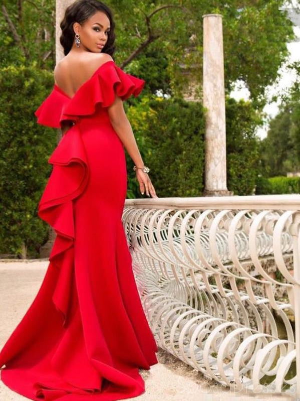 Mermaid Off The Shoulder Custom Prom Dresses, Sweet 16 Prom Dresses, 12408