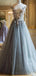 Tulle A-line Sleeveless Ruffle Long Prom Dresses, Sweet 16 Prom Dresses, 12462