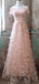 A-line Off The Shoulder Applique Prom Dresses, Sweet 16 Prom Dresses, 12464