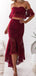 Two Piece Lace Strapless Burgundy Prom Dresses, Sweet 16 Prom Dresses, 12474