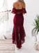 Two Piece Lace Strapless Burgundy Prom Dresses, Sweet 16 Prom Dresses, 12474