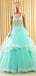 Simple A-line V Neck Applique Prom Dresses, Sweet 16 Prom Dresses, 12508
