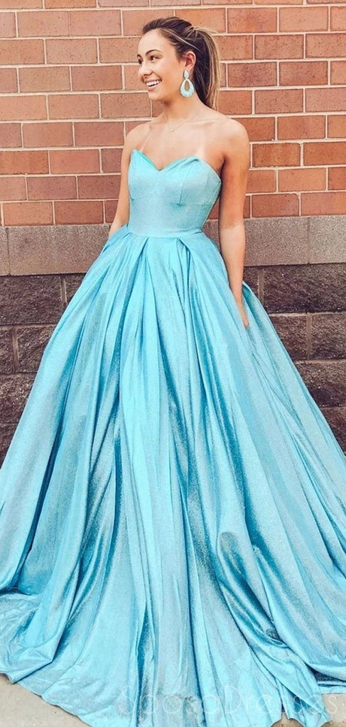 Simple A-line Strapless Long Prom Dresses, Sweet 16 Prom Dresses, 1251 ...