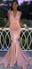 Mermaid Halter Pink Applique Long Prom Dresses, Sweet 16 Prom Dresses, 12518