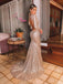 Mermaid V Neck Long Sleeves Long Prom Dresses, Sweet 16 Prom Dresses, 12519