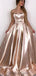 Strapless Sparkly Gold Cheap Evening Prom Dresses, Evening Party Prom Dresses, 12162
