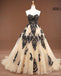 Sweetheart Gold Lace Applique A-line Wedding Dresses, Cheap Wedding Gown, WD710