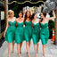 Simple Cheap Chiffon Sweet Heart Knee Length Green Bridesmaid Dresses,WG141