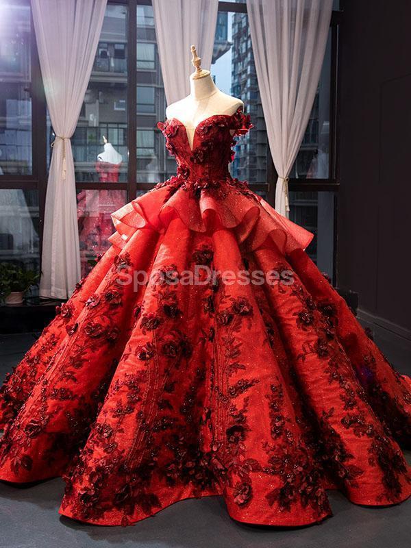 Off Shoulder Red Ball Gown Long Evening Prom Dresses, Evening Party Pr SposaDresses Off Shoulder Red Ball Gown Long Evening Prom Dresses, Evening Party Pr SposaDresses