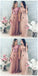 Sequin Bodice Tulle Skirt Cheap Long Bridesmaid Dresses With Sleeves, WG218