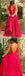 Sexy Backless Dark Red V Neck A line Long Evening Prom Dresses, 17458