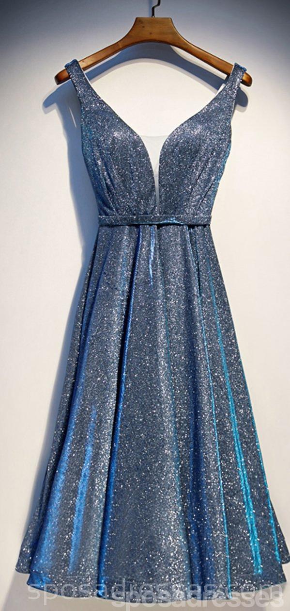 Sparkly V Neck Dusty Blue Sequin Homecoming Dresses Online, Cheap Shor SposaDresses Sparkly V Neck Dusty Blue Sequin Homecoming Dresses Online, Cheap Shor SposaDresses