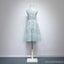 Unique Sage Green Lace Cute Homecoming Prom Dresses, Affordable Short Party Prom Sweet 16 Dresses, Perfect Homecoming Cocktail Dresses, CM341