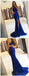 Royal Blue Sexy Split Mermaid Evening Prom Dresses, Sexy Party Prom Dresses, 17139