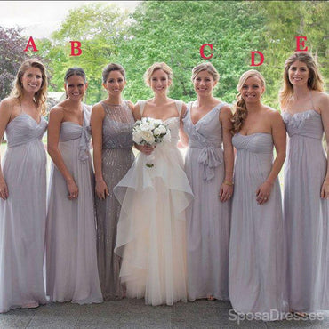 Simple Cheap Chiffon Sweet Heart Formal A Line Floor-Length Wedding Party Bridesmaid Dresses, WG173