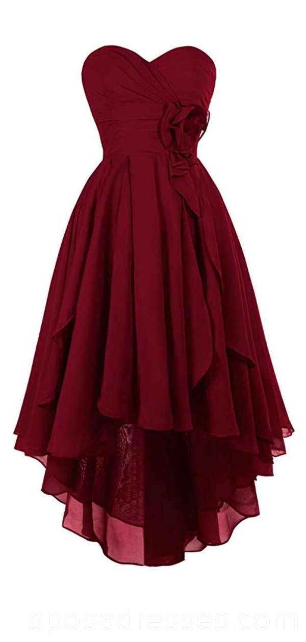 Dark Red High Low Chiffon Cheap Homecoming Dresses Online, Cheap Short SposaDresses Dark Red High Low Chiffon Cheap Homecoming Dresses Online, Cheap Short SposaDresses