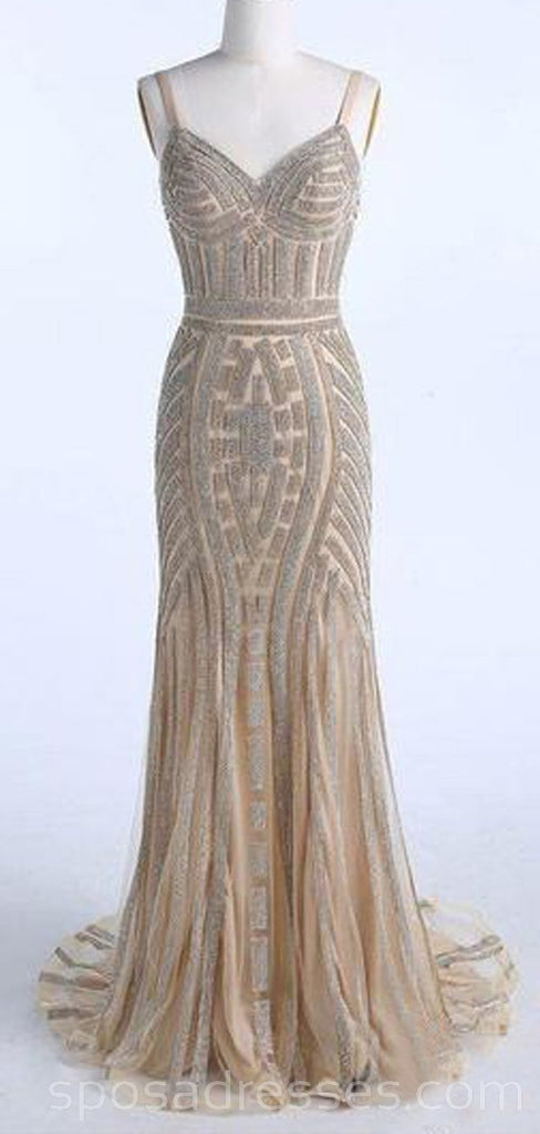 Heavily Beaded Mermaid Rhinestone Long Evening Prom Dresses, Party Custom Prom Dresses, 18638